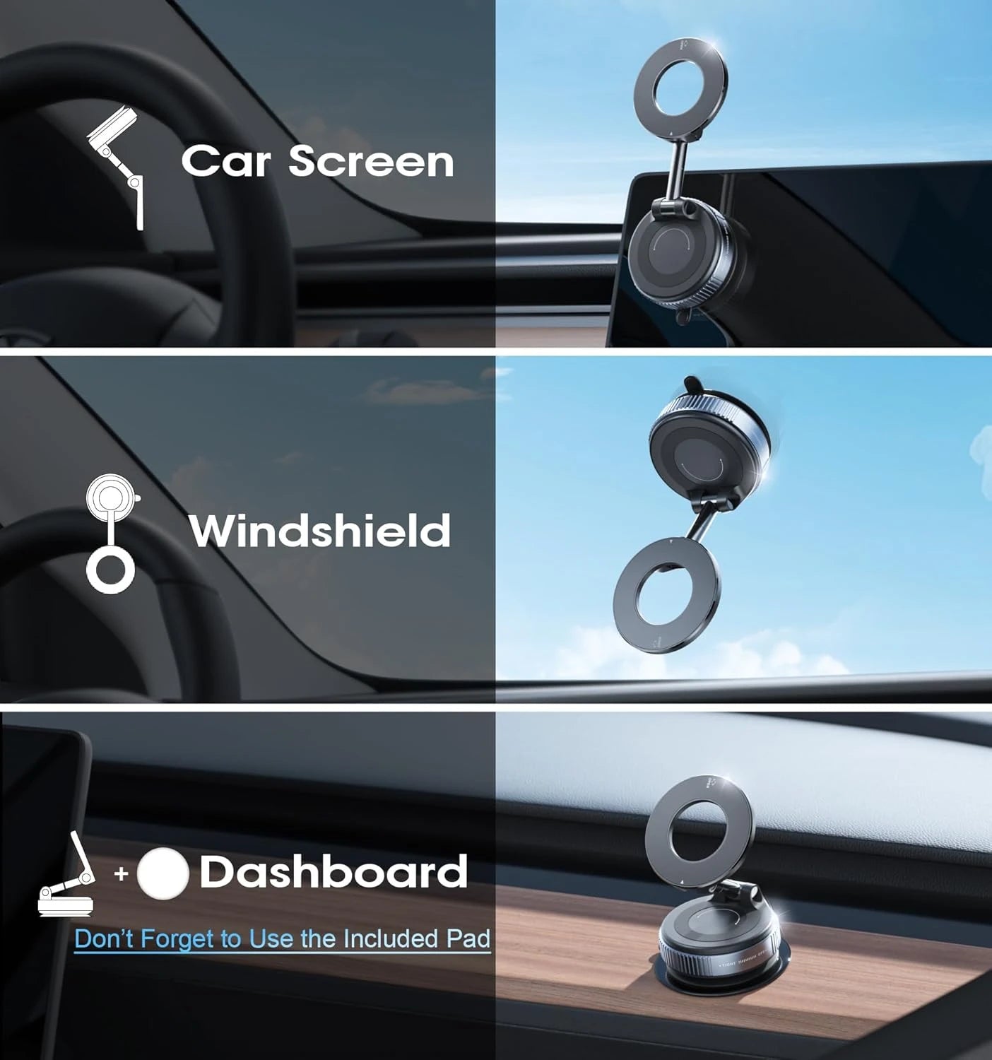 360° Rotating Suction Mount for iPhone & Android