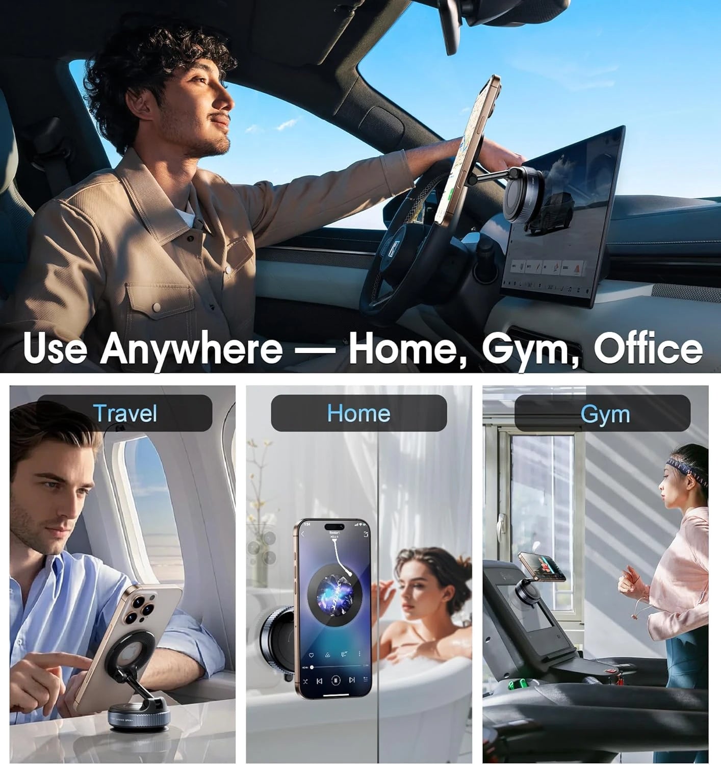 360° Rotating Suction Mount for iPhone & Android